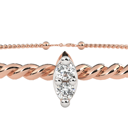Round Cut White Colorless Diamond Unique Simple Solitaire Stackable Prong Set Every Day Tennis Bracelet For Her