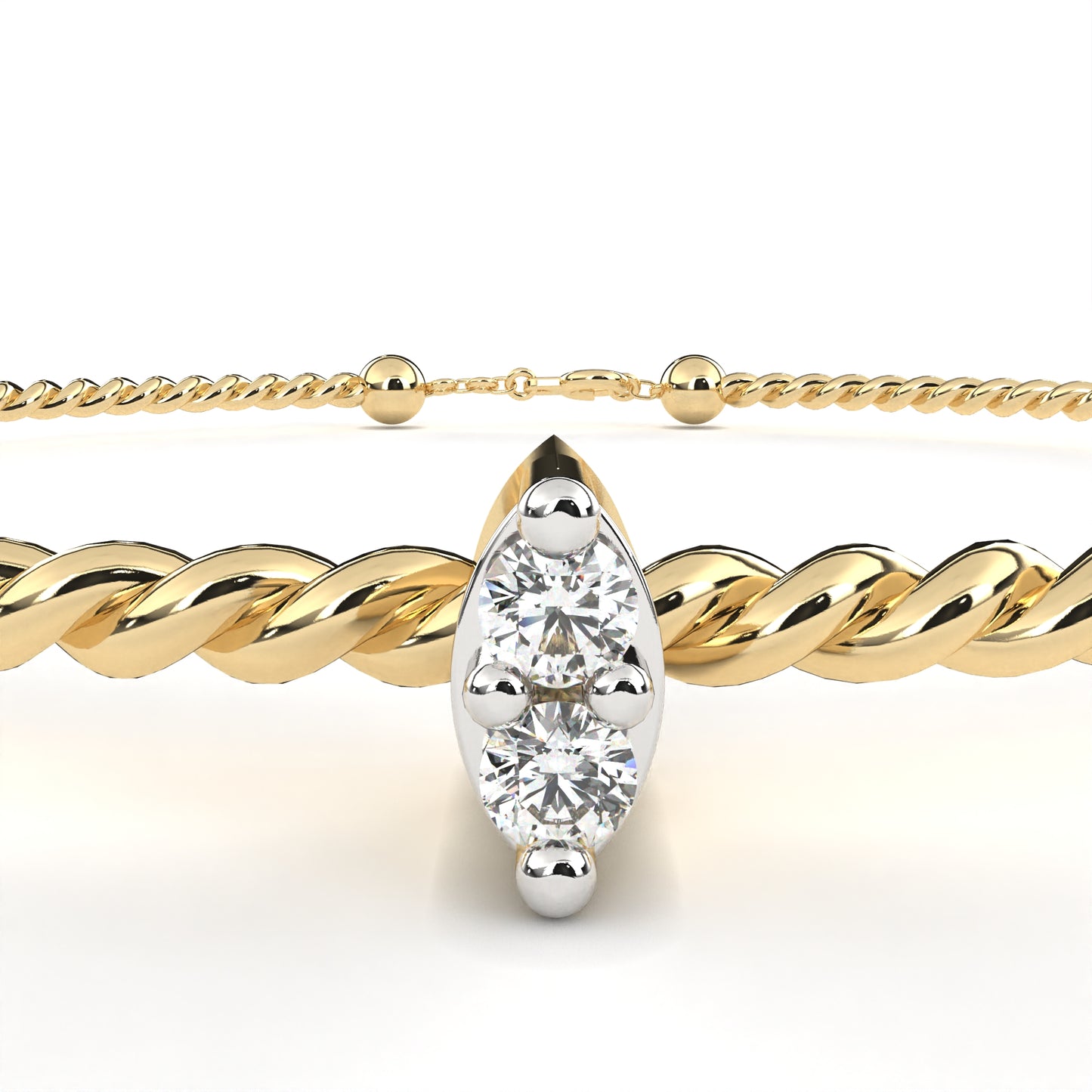 Round Cut White Colorless Diamond Unique Simple Solitaire Stackable Prong Set Every Day Tennis Bracelet For Her