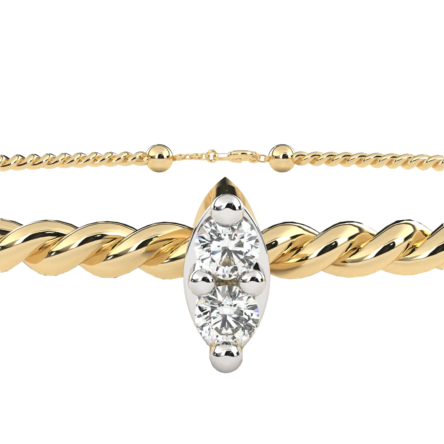 Round Cut White Colorless Diamond Unique Simple Solitaire Stackable Prong Set Every Day Tennis Bracelet For Her