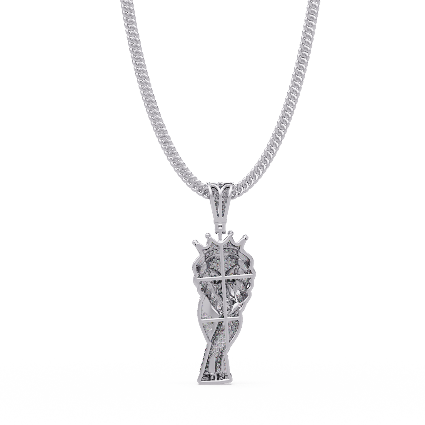King Lion Head Pendant Lab Grown Diamond 14k Rose Gold Necklace - HIGHCARAT DIAMONDS