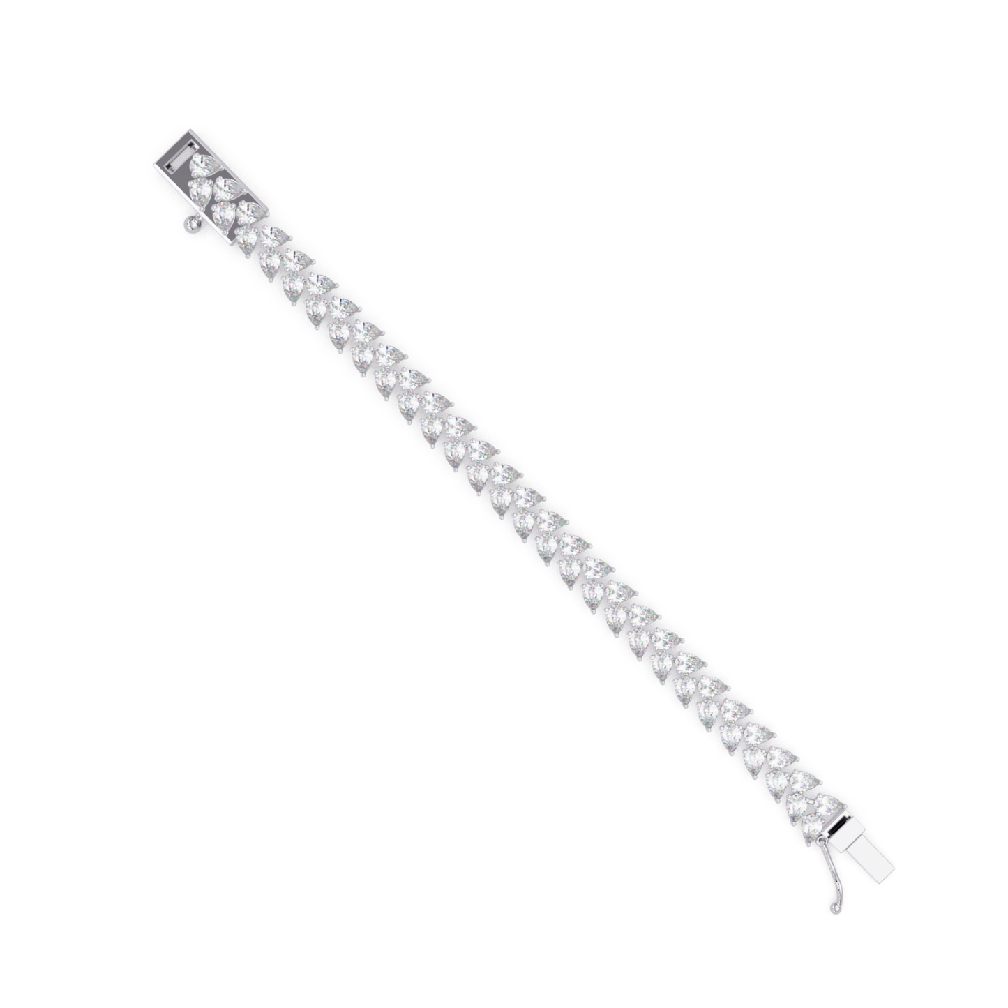 Lab Grown Pear Shape Diamond Cluster Gold Bracelet - HIGHCARAT DIAMONDS