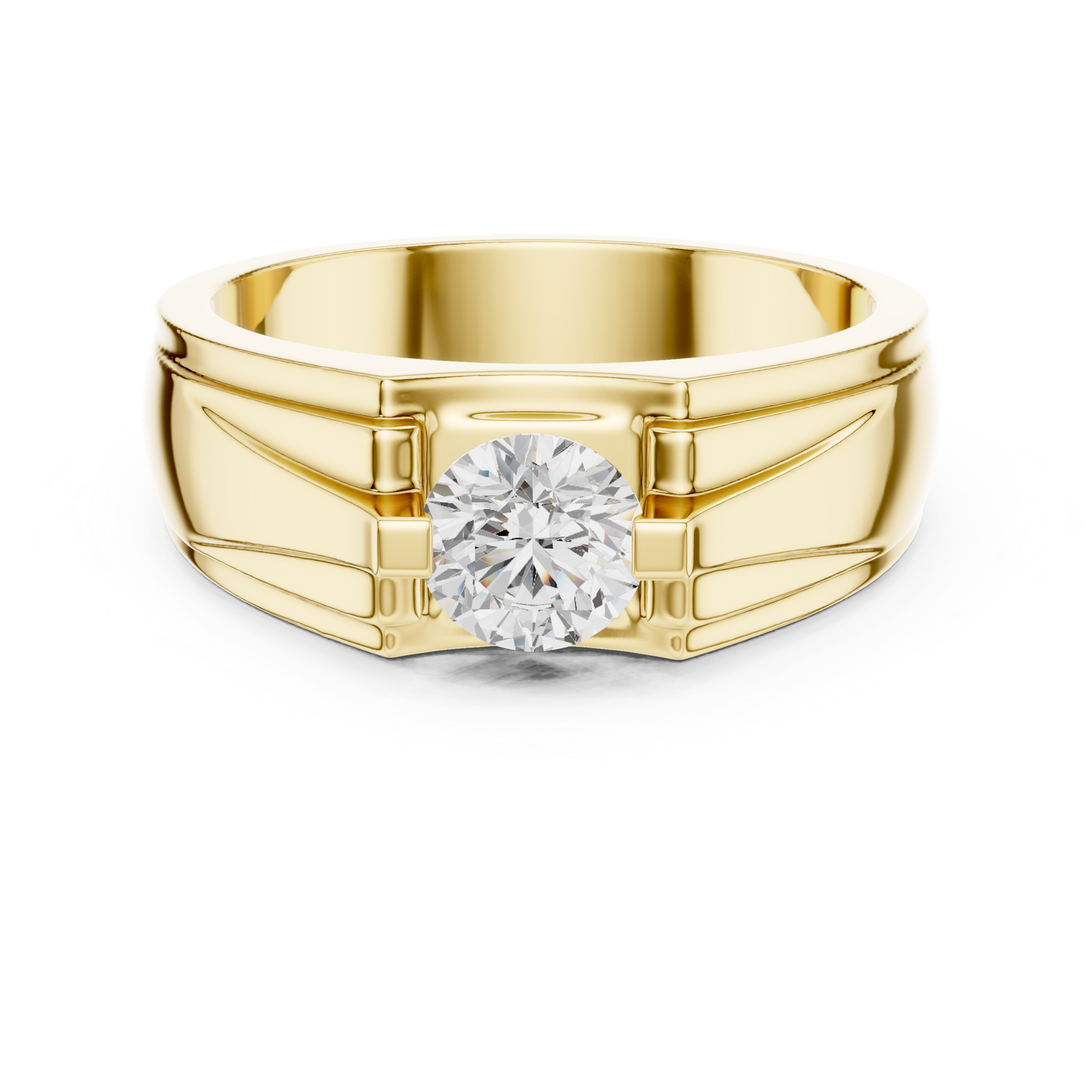 18k Solid Gold Round Shape Diamond Ring For Dainty Elegance Deliciated Diamond Ring For Men's - HIGHCARAT DIAMONDS
