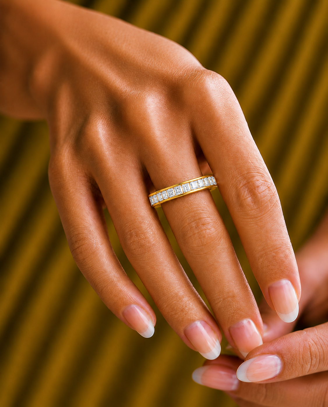 Labgrown Diamond Band Ring in 14KT White Gold Half Eternity Band With Elegant Channel Set Design - HIGHCARAT DIAMONDS