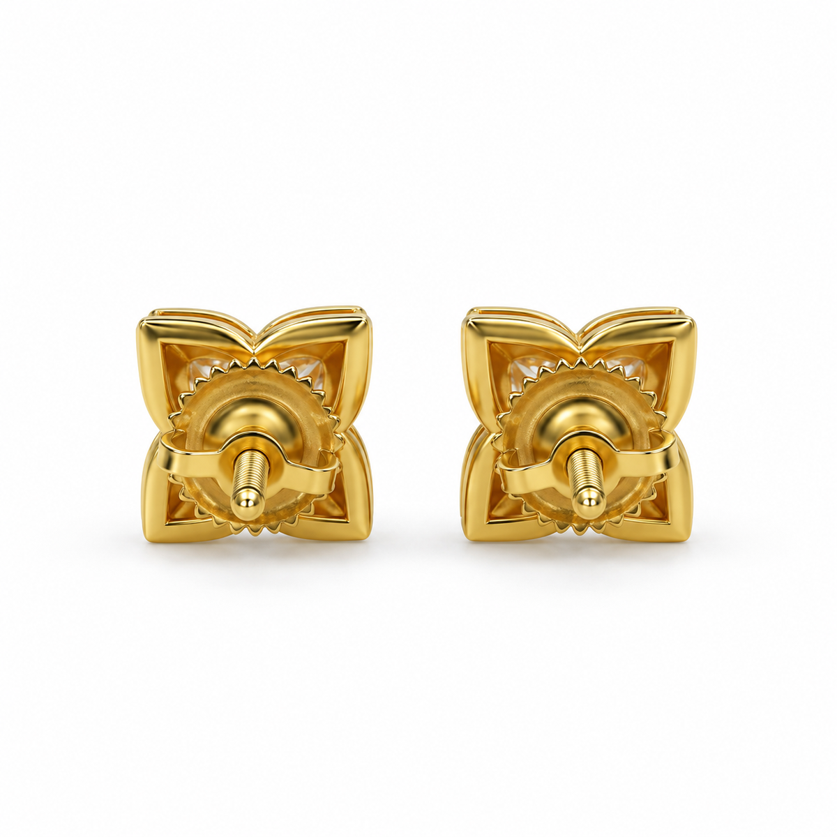 Lily Cut Lab Grown Diamond Bezel Set Stud Earring