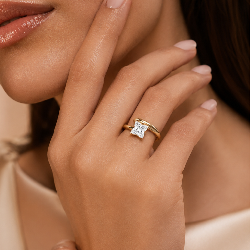 Lily Cut Lab Grown Diamond Solitaire 14k Yellow Gold Ring