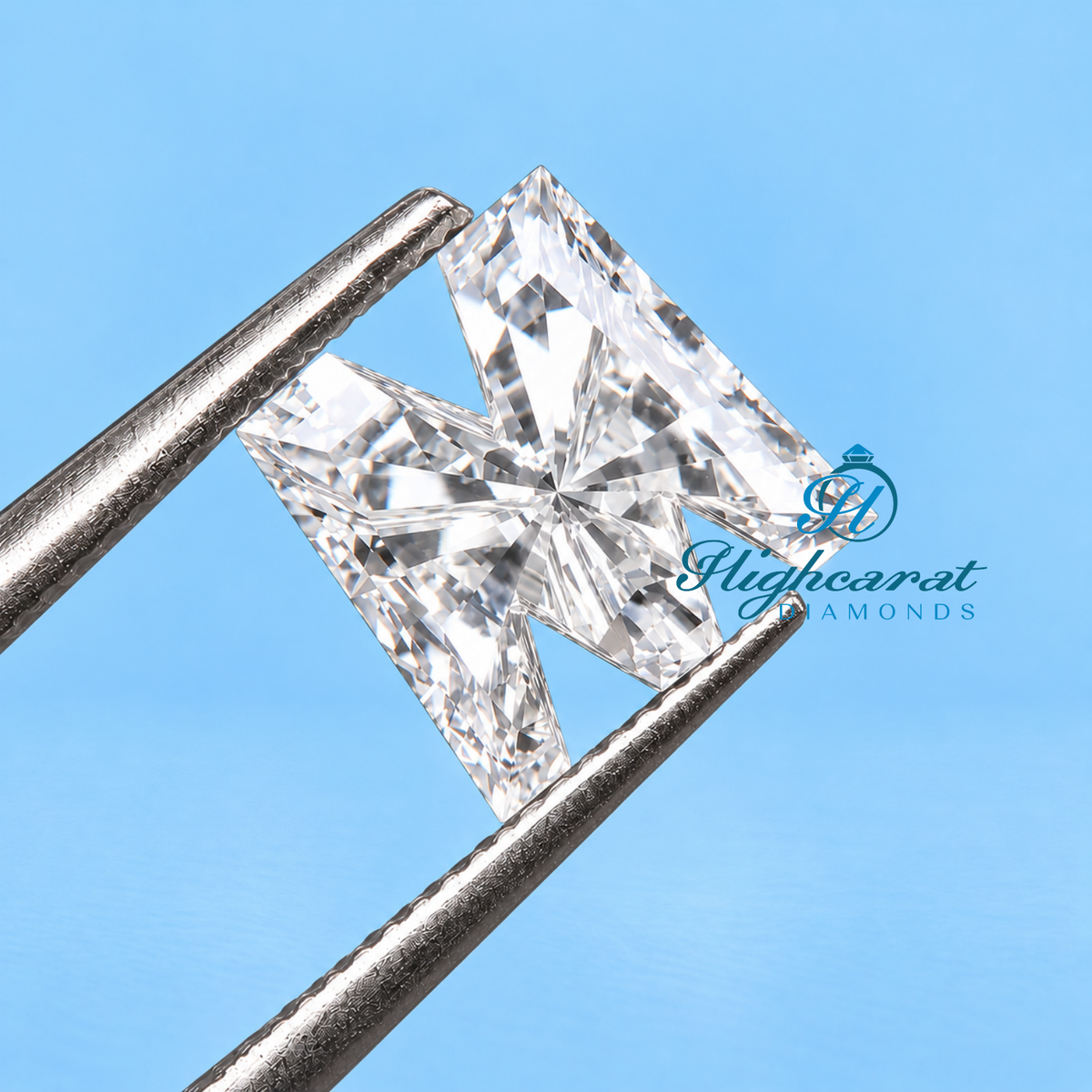 Close-up of M alphabet shape diamond
