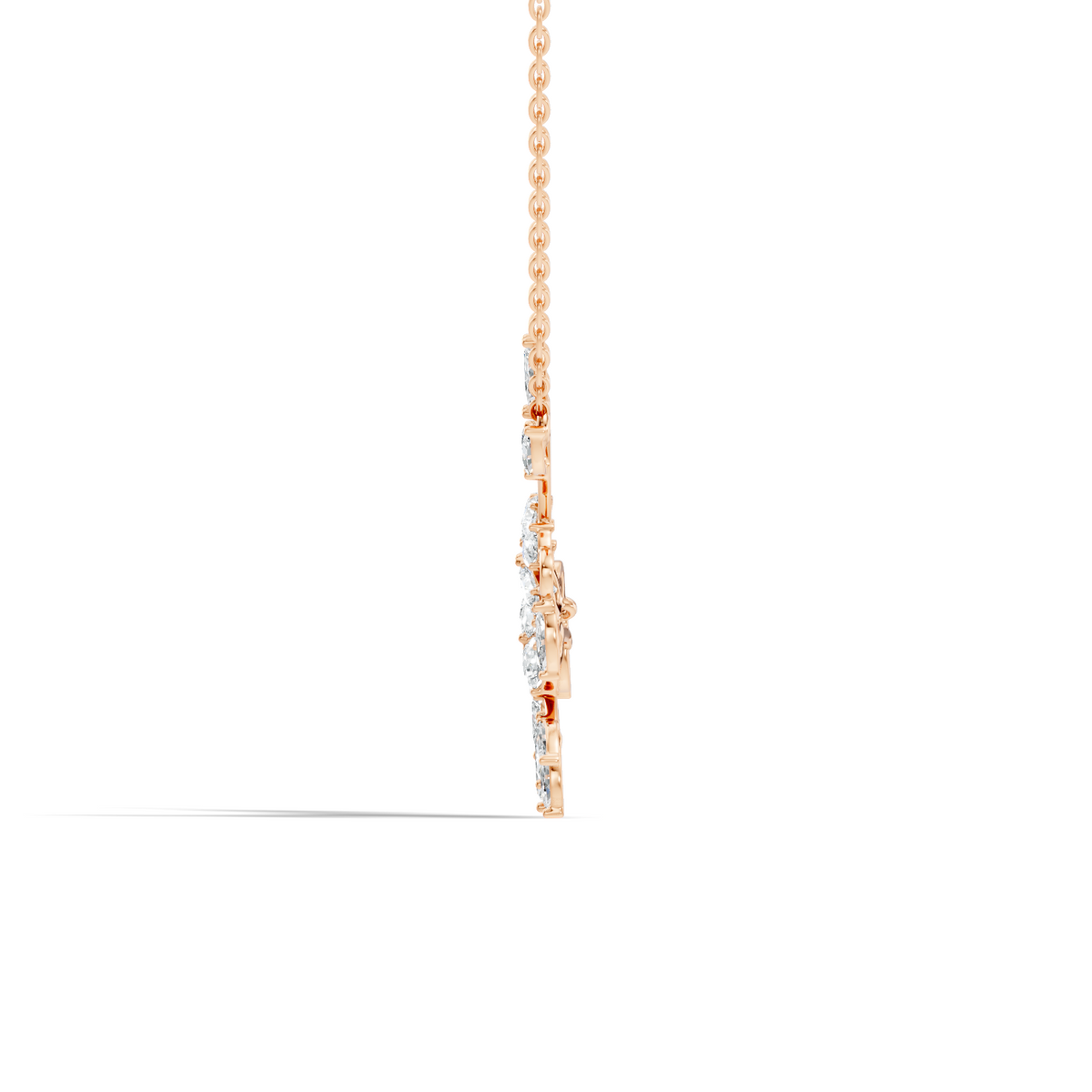 Round Cut Elegant Jewelry For Women New Pendant Natural Diamond Golden Blossom - HIGHCARAT DIAMONDS