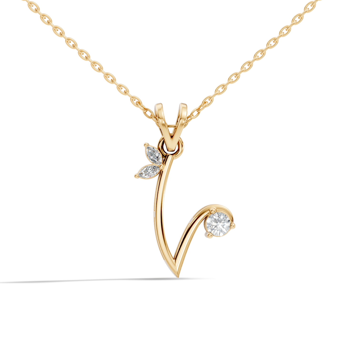 Shinning Round & Marquise Shape Diamond Beautiful Diamond Pendant For Anniversary Gift - HIGHCARAT DIAMONDS