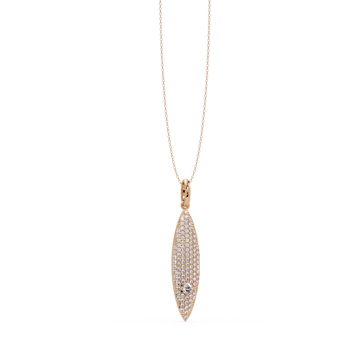 Marquise Shape Pave Lab Grown Diamond Drop Pendant - HIGHCARAT DIAMONDS