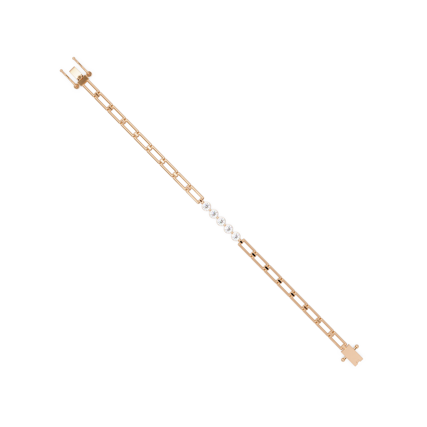Minimal Five Stone Lab Grown Diamond Link Bracelet - HIGHCARAT DIAMONDS