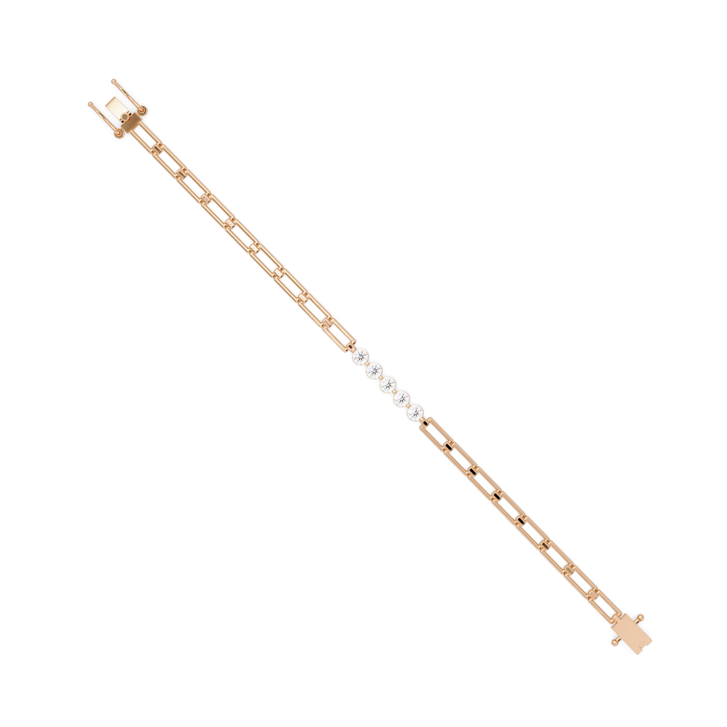 Minimal Five Stone Lab Grown Diamond Link Bracelet - HIGHCARAT DIAMONDS