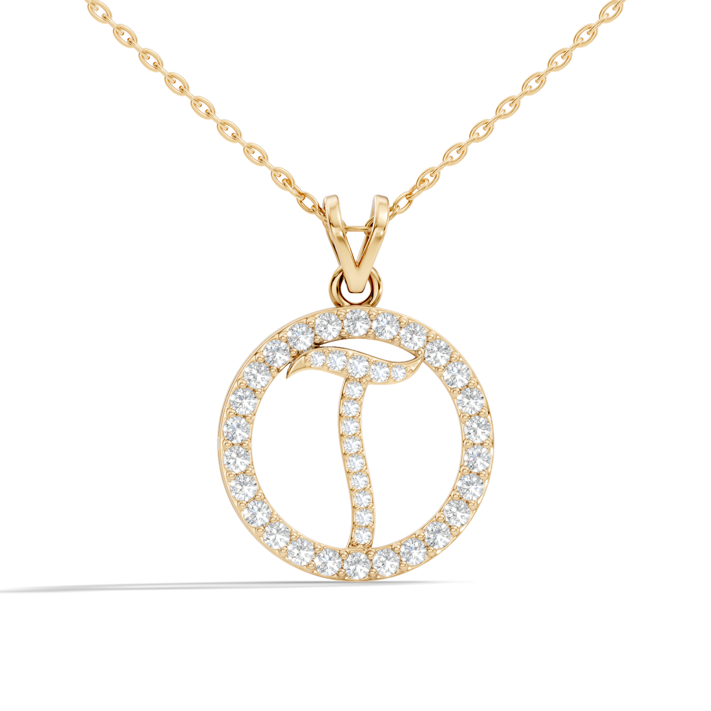 Minimalist Diamond Pendant for Her Elegant Handmade Jewelry In 14K Solid White Gold
