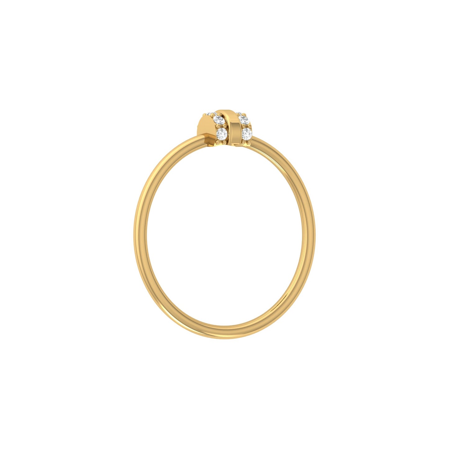 Minimalist Round Cut Diamond Ring for Her Elegant Everyday Jewelry in 10K Solid Gold