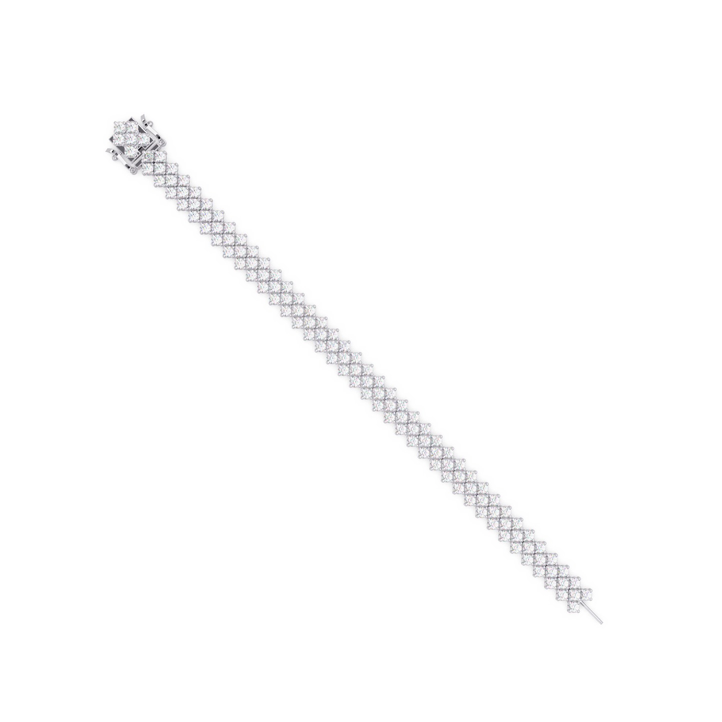 Multi Row Round Lab Grown Diamond Bracelet - HIGHCARAT DIAMONDS