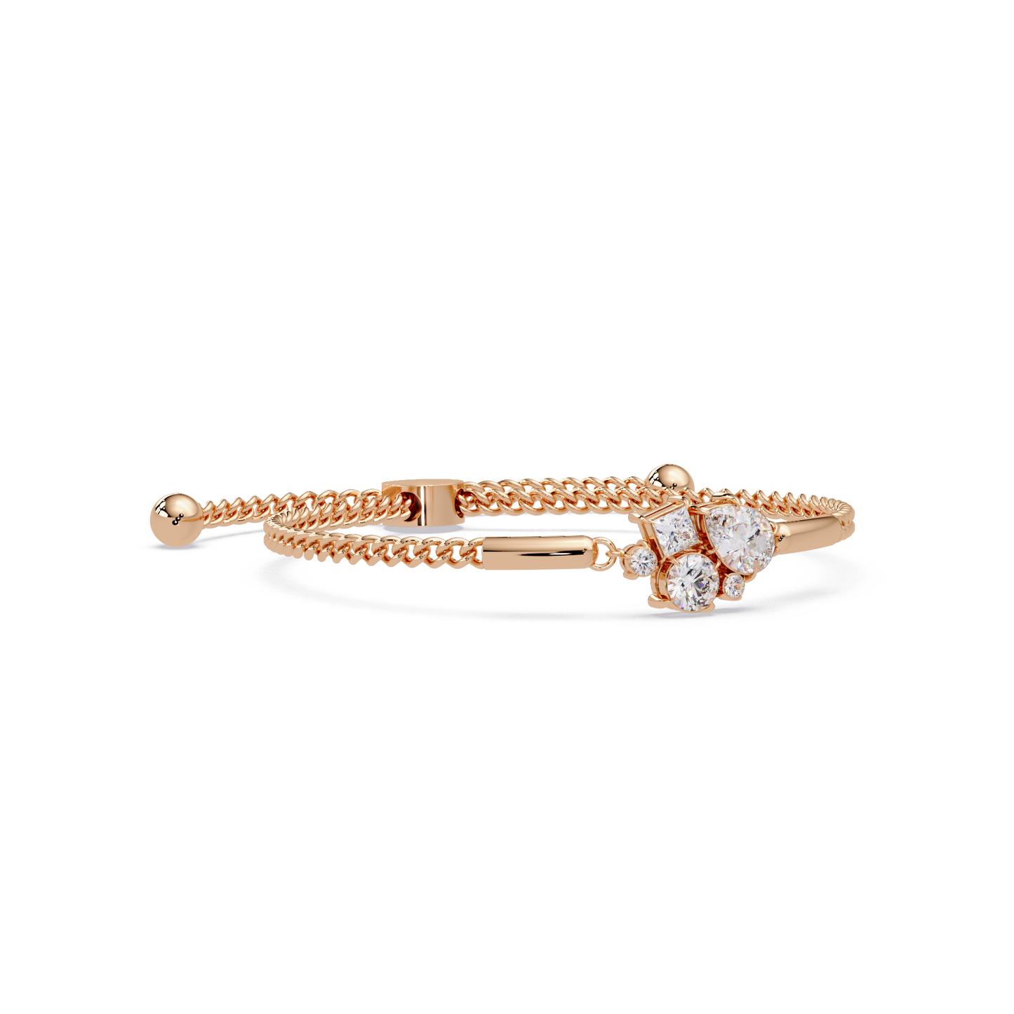 Multi Shape Lab Grown Diamond Cluster Bracelet - HIGHCARAT DIAMONDS
