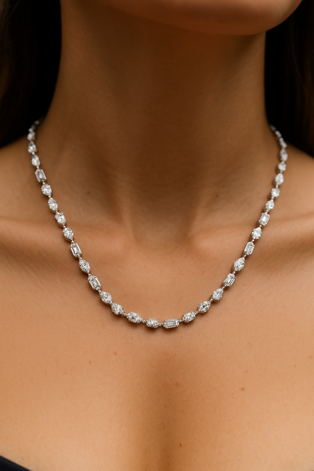 Multiple Shape Lab Grown Diamond Tennis Necklace - HIGHCARAT DIAMONDS