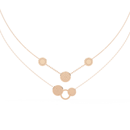 Circle Shape 14k Solid Gold  Round Cut Natural And Lab Grown  Unique  Cluster Women Necklace