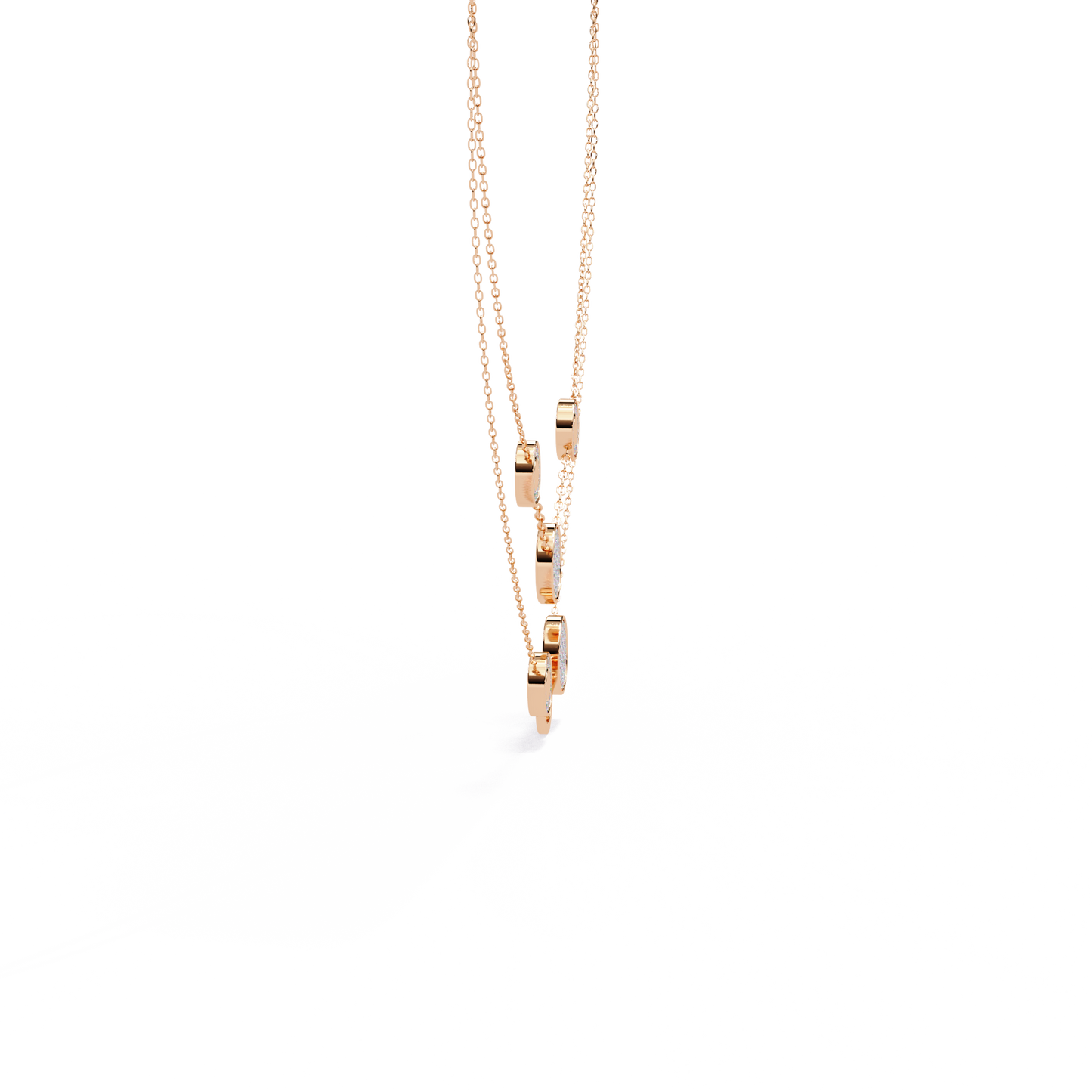 Circle Shape 14k Solid Gold Round Cut Natural And Lab Grown Diamond Unique Cluster Women Necklace For Her
