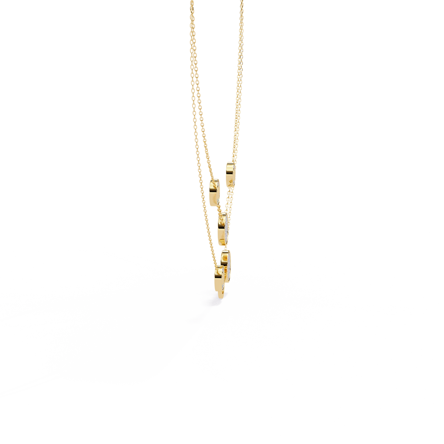 Circle Shape 14k Solid Gold Round Cut Natural And Lab Grown Diamond Unique Cluster Women Necklace For Her