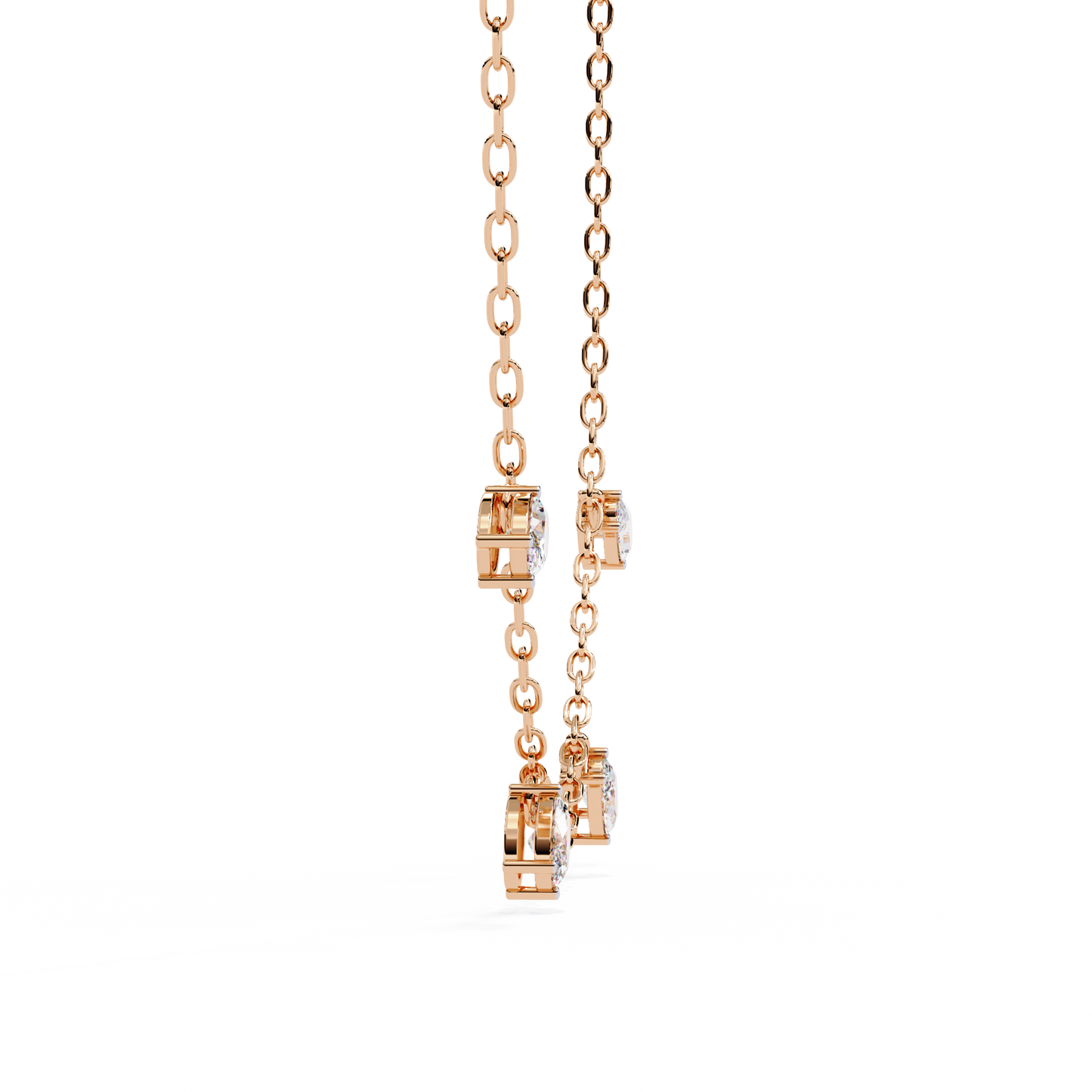 1.45 Carat Oval Cut Lab Grown Diamond 10K Solid Rose Gold Unique Vintage Party Wear Necklace Gift for Her Birthday