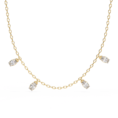 1.45 Carat Oval Cut Lab Grown Diamond 10K Solid Rose Gold Unique Vintage Party Wear Necklace Gift for Her Birthday