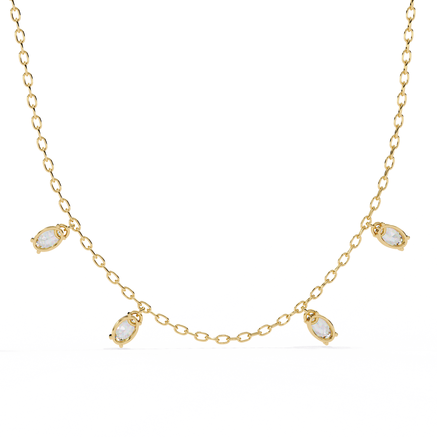 1.45 Carat Oval Cut Lab Grown Diamond 10K Solid Rose Gold Unique Vintage Party Wear Necklace Gift for Her Birthday