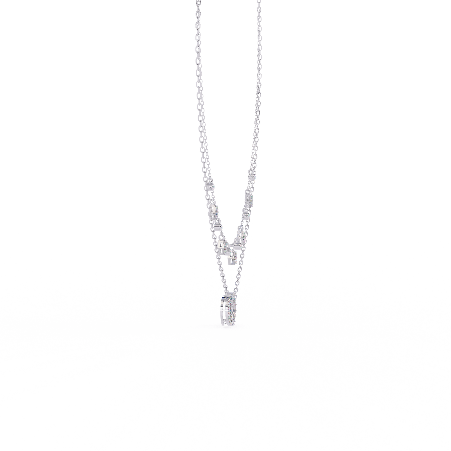 Round Cut 10k Solid Rose Gold Diamond Unique Open Circle Vintage Multi Layer Statement Party Wear Anneke Necklace
