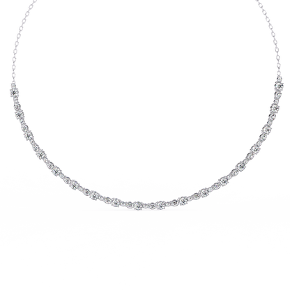 3.25 CT Oval And Round Cut Lab Grown Stunning Diamond Necklace For Daily Wear