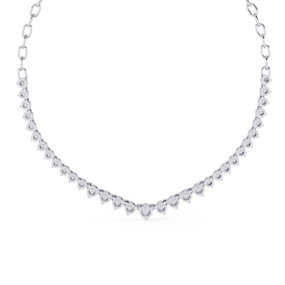 1.29 Ct ,14k Solid Gold Unique Round Cut Lab Grown & Natural Dainty Channel Set Diamond Necklace For Wedding