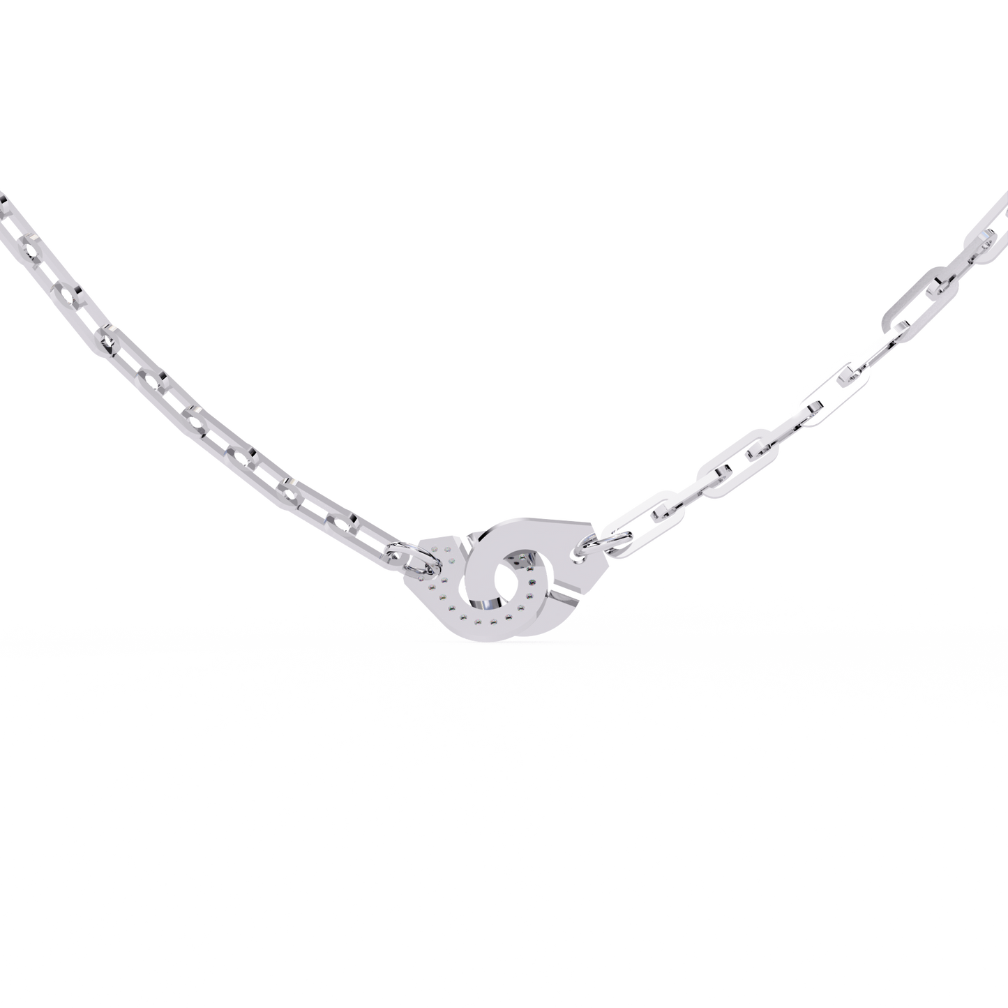 Round Cut Natural & Lab Grown 18k Solid Gold Art Deco Cluster Daily Wear Necklace For Women's