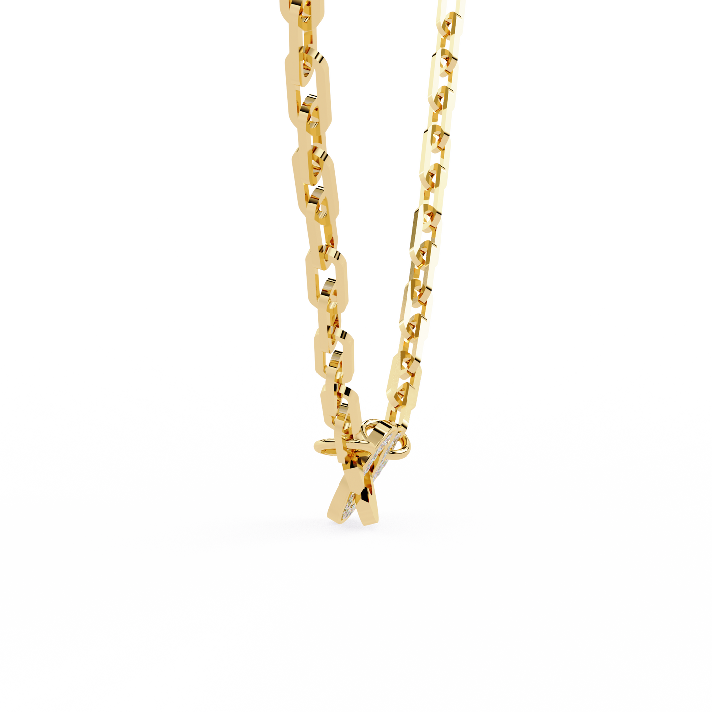 Round Cut Natural & Lab Grown 18k Solid Gold Art Deco Cluster Daily Wear Necklace For Women's