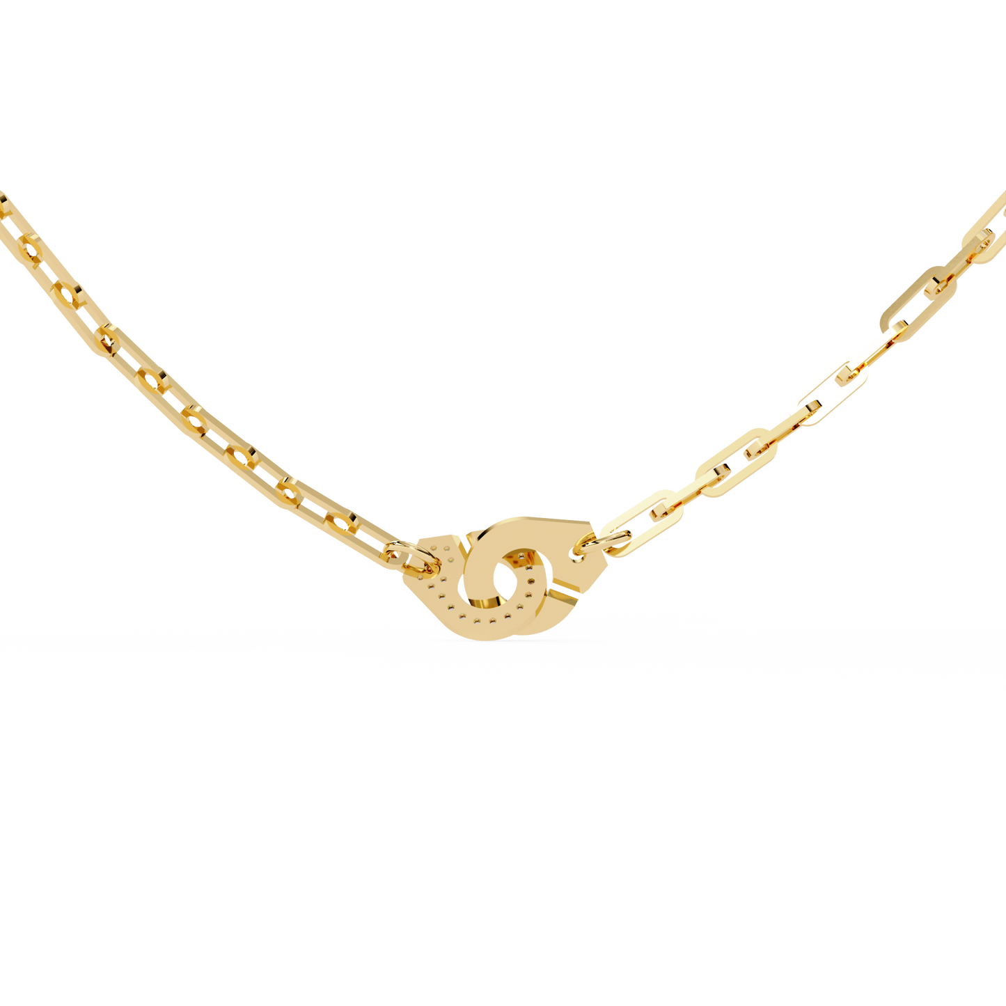 Round Cut Natural & Lab Grown 18k Solid Gold Art Deco Cluster Daily Wear Necklace For Women's