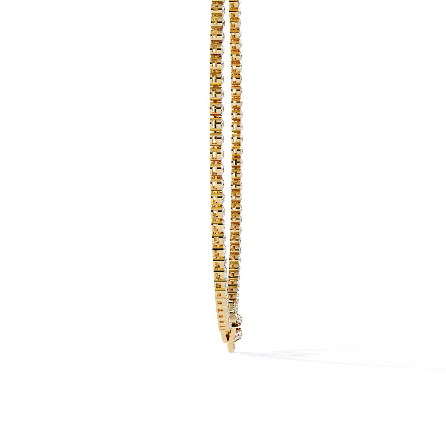 6.42 Ct,10k White Solid Gold Fancy Round Cut Lab Grown& Natural Prong Set  Wedding Diamond  Necklace