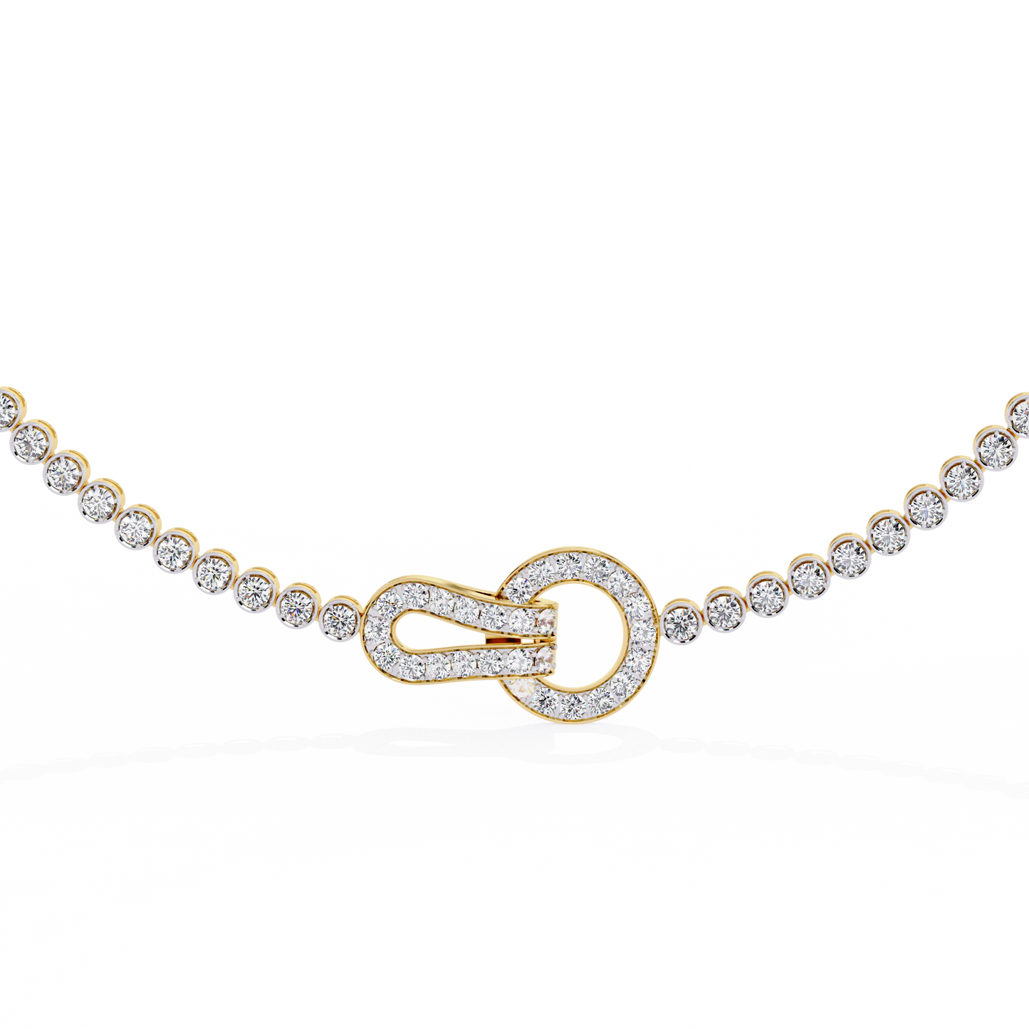 6.42 Ct,10k White Solid Gold Fancy Round Cut Lab Grown& Natural Prong Set  Wedding Diamond  Necklace