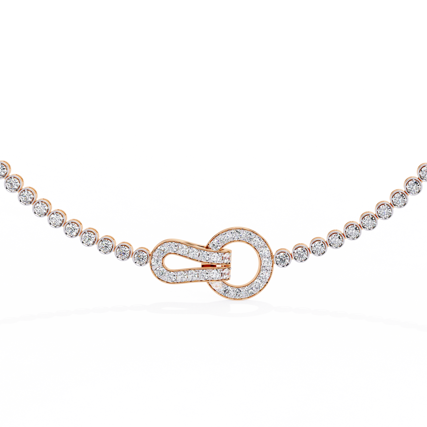 6.42 Ct,10k White Solid Gold Fancy Round Cut Lab Grown& Natural Prong Set  Wedding Diamond  Necklace