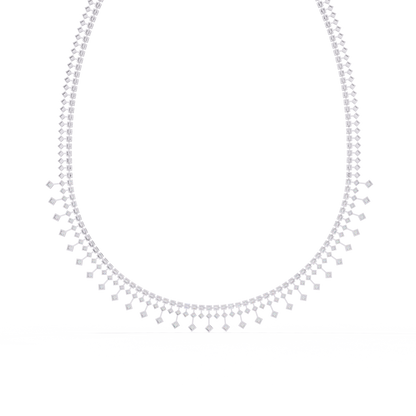 14k solid gold Round Cut 4.51 Ct Top Grade Diamond Classic Statement Bridesmaid  Diamond Necklace
