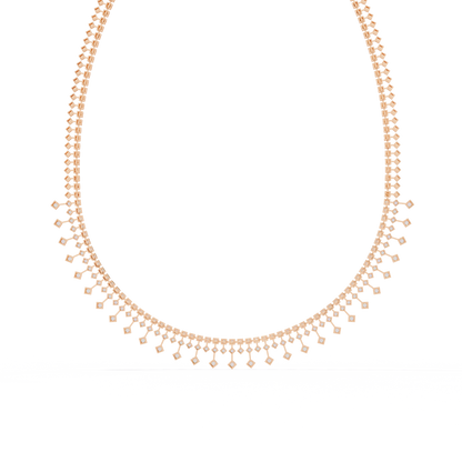 14k solid gold Round Cut 4.51 Ct Top Grade Diamond Classic Statement Bridesmaid  Diamond Necklace