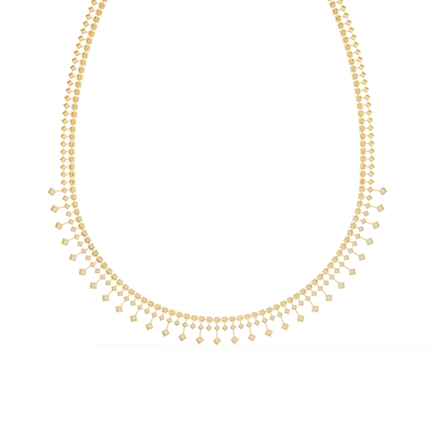 14k solid gold Round Cut 4.51 Ct Top Grade Diamond Classic Statement Bridesmaid  Diamond Necklace