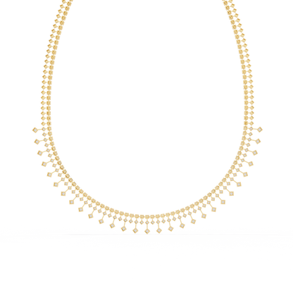 14k solid gold Round Cut 4.51 Ct Top Grade Diamond Classic Statement Bridesmaid  Diamond Necklace