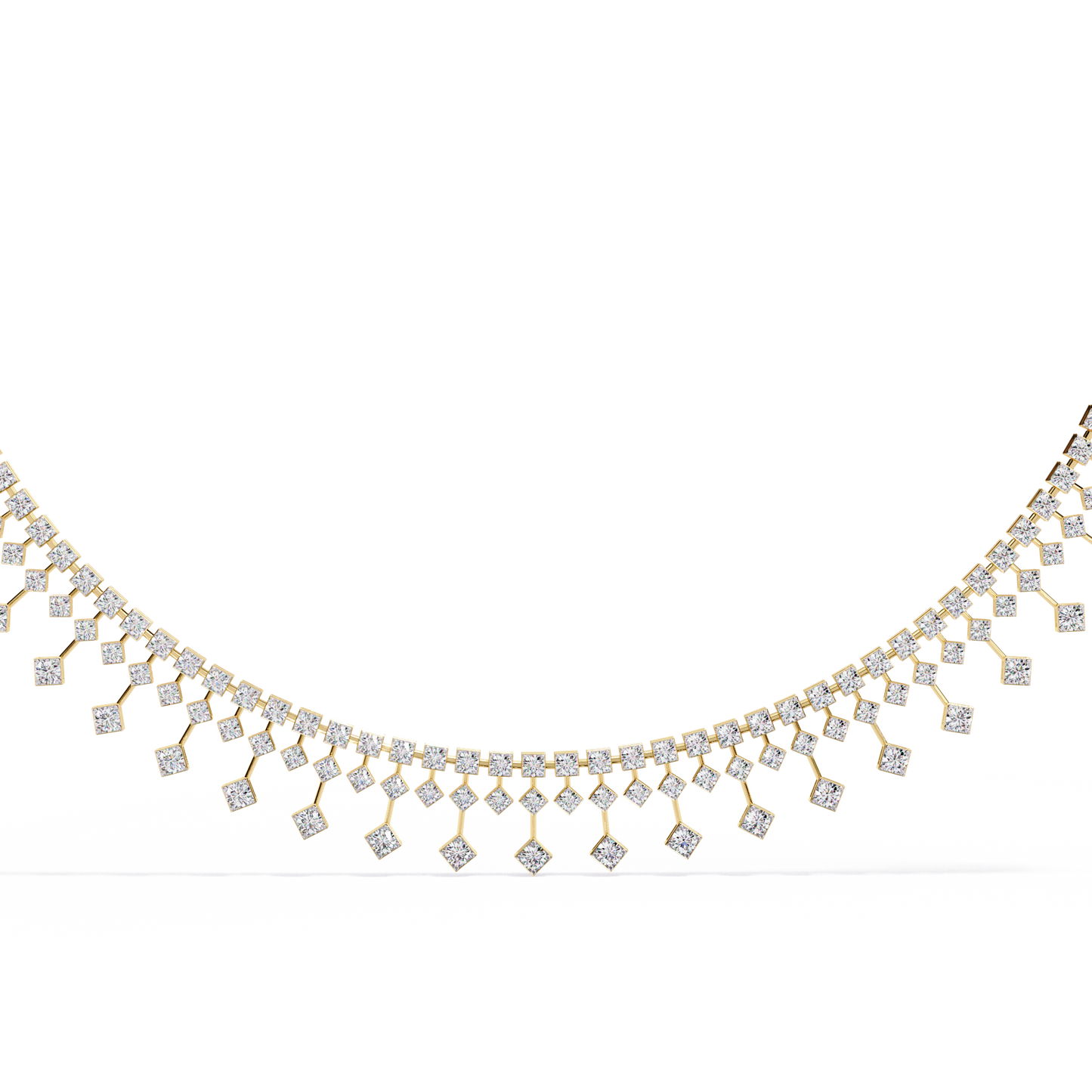 14k solid gold Round Cut 4.51 Ct Top Grade Diamond Classic Statement Bridesmaid  Diamond Necklace