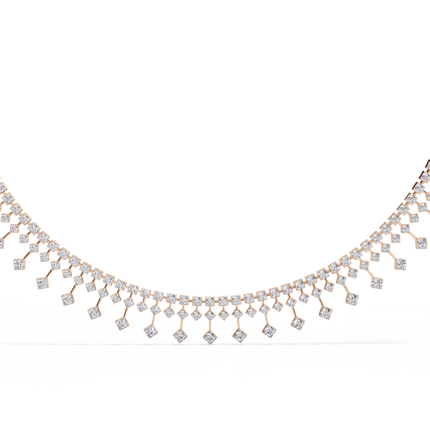 14k solid gold Round Cut 4.51 Ct Top Grade Diamond Classic Statement Bridesmaid  Diamond Necklace