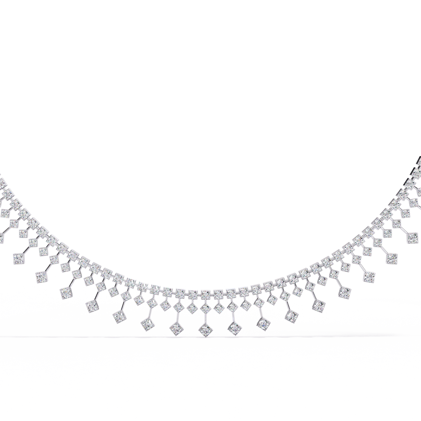 14k solid gold Round Cut 4.51 Ct Top Grade Diamond Classic Statement Bridesmaid  Diamond Necklace