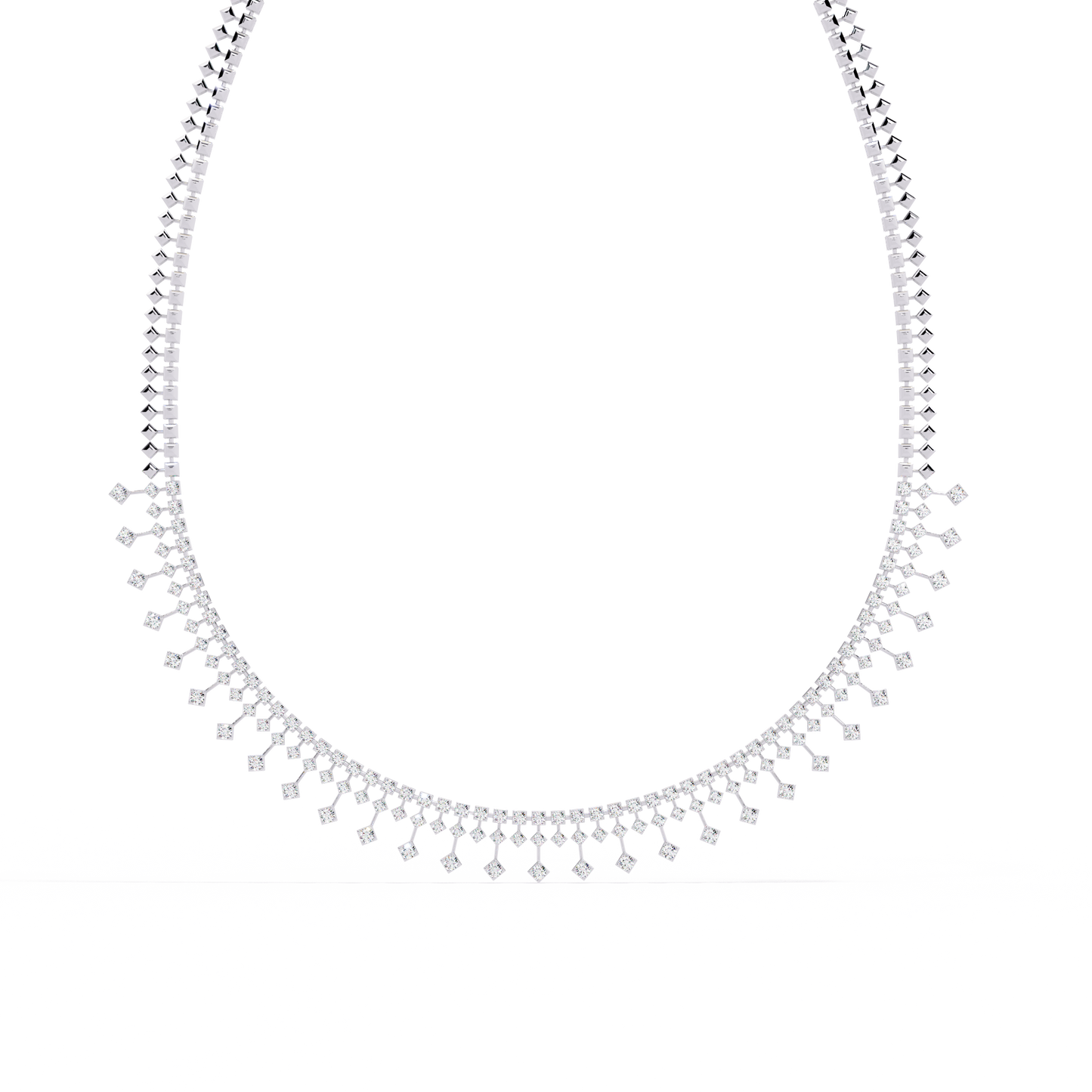 14k solid gold Round Cut 4.51 Ct Top Grade Diamond Classic Statement Bridesmaid  Diamond Necklace