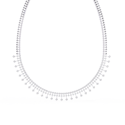 14k solid gold Round Cut 4.51 Ct Top Grade Diamond Classic Statement Bridesmaid  Diamond Necklace