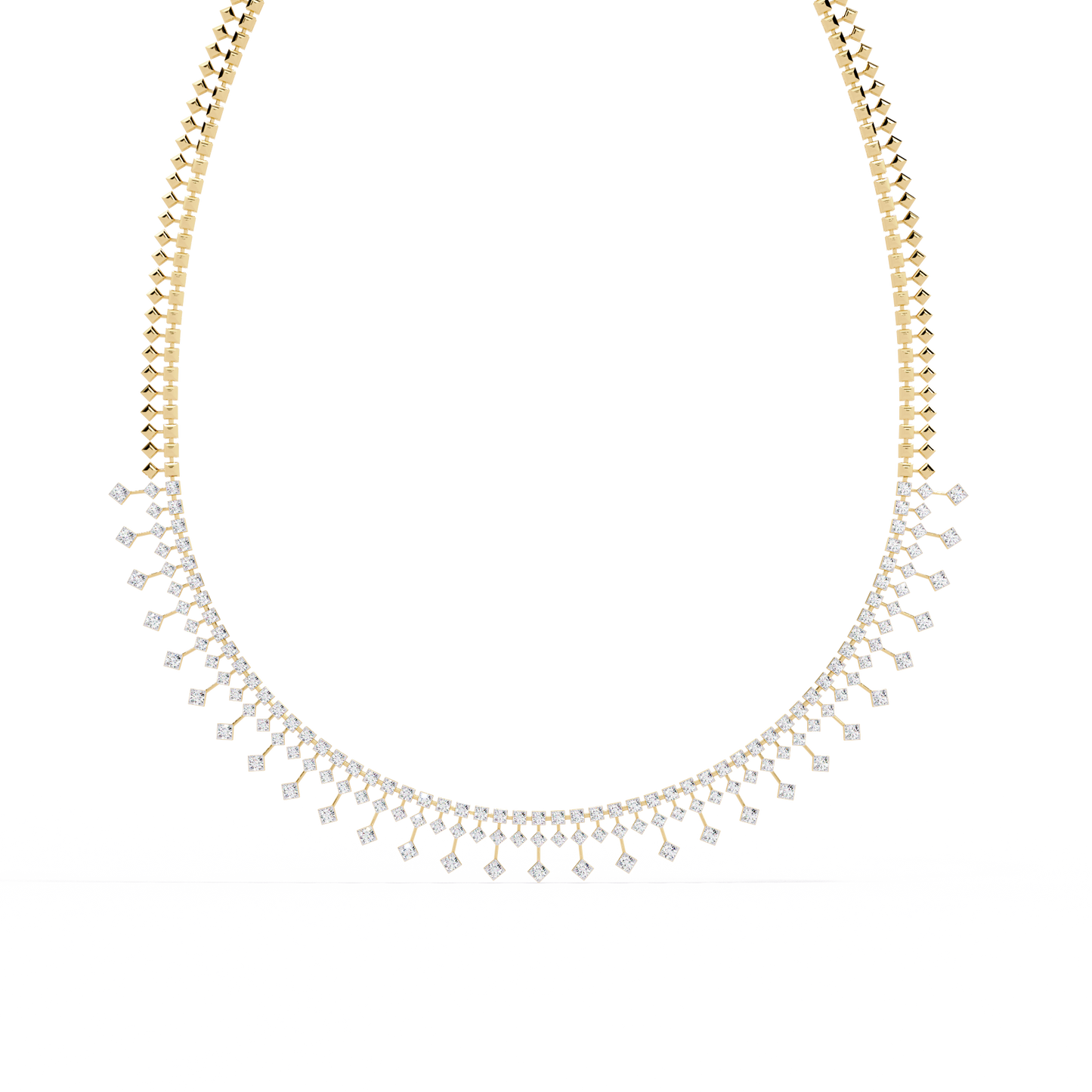 14k solid gold Round Cut 4.51 Ct Top Grade Diamond Classic Statement Bridesmaid  Diamond Necklace
