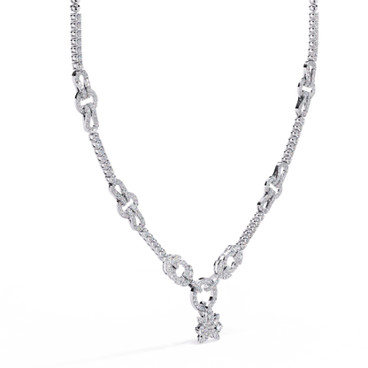 5.47 Ct Round Cut Natural And Lab Grown Diamond Minimalist Sparkling Wedding Necklace Gift For Women's