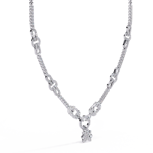 5.47 Ct Round Cut Natural And Lab Grown Diamond Minimalist Sparkling Wedding Necklace Gift For Women's