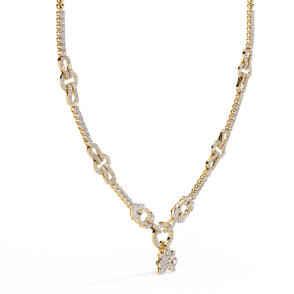 5.47 Ct Round Cut Natural And Lab Grown Diamond Minimalist Sparkling Wedding Necklace Gift For Women's