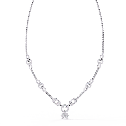 5.47 Ct Round Cut Natural And Lab Grown Diamond Minimalist Sparkling Wedding Necklace Gift For Women's