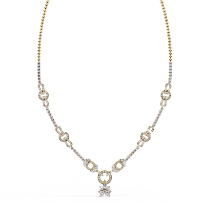 5.47 Ct Round Cut Natural And Lab Grown Diamond Minimalist Sparkling Wedding Necklace Gift For Women's